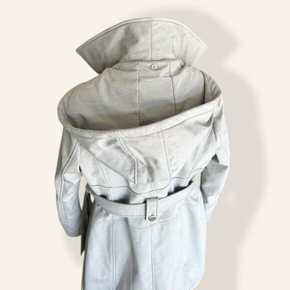 Guess Trench Double-Breasted Hooded Coat M in Gray - Picture 8 of 12